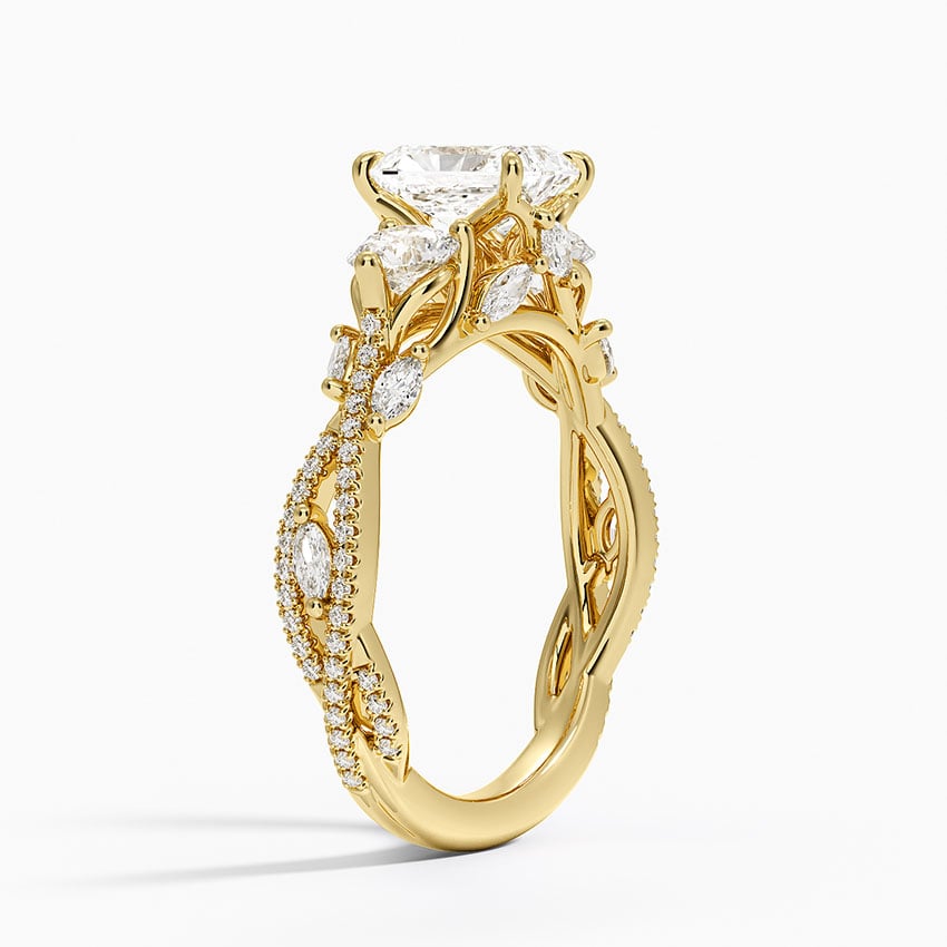 Luxe Secret Garden Three Stone Diamond Ring (1 ct. tw.) Yellow Gold 18k Radiant Engagement Ring