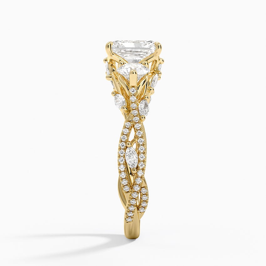 Luxe Secret Garden Three Stone Diamond Ring (1 ct. tw.) Yellow Gold 18k Radiant Engagement Ring