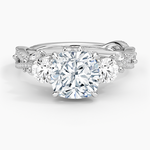 Luxe Secret Garden Three Stone Diamond Ring (1 ct. tw.) Platinum Cushion Engagement Ring