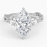 Luxe Secret Garden Three Stone Diamond Ring (1 ct. tw.) Platinum Marquise Engagement Ring