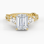 Luxe Secret Garden Three Stone Diamond Ring (1 ct. tw.) Yellow Gold 18k Emerald Engagement Ring