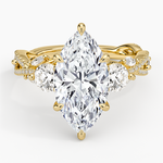 Luxe Secret Garden Three Stone Diamond Ring (1 ct. tw.) Yellow Gold 18k Marquise Engagement Ring