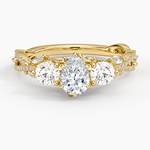 Luxe Secret Garden Three Stone Diamond Ring (1 ct. tw.) Yellow Gold 18k Pear Engagement Ring