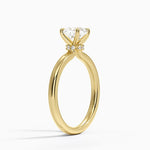 Secret Halo 2mm Diamond Ring Yellow Gold 18k Cushion Engagement Ring