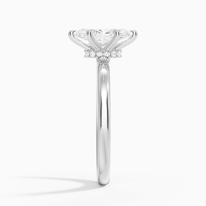 Secret Halo 2mm Diamond Ring Platinum Marquise Engagement Ring