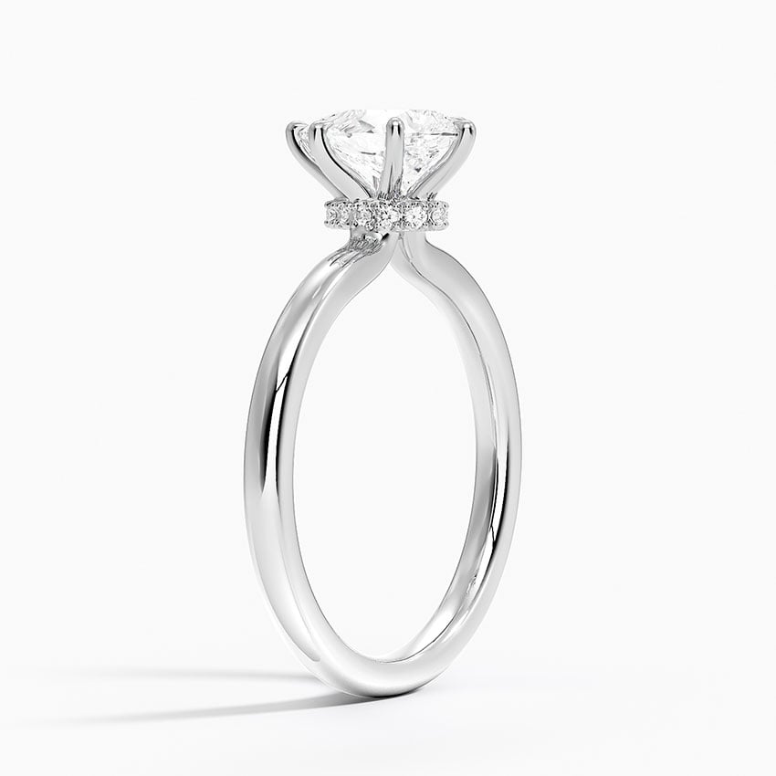 Secret Halo 2mm Diamond Ring Platinum Pear Engagement Ring