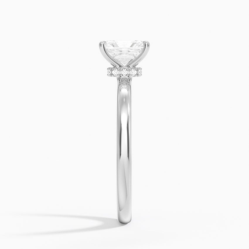 Secret Halo 2mm Diamond Ring Platinum Radiant Engagement Ring