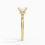 Secret Halo 2mm Diamond Ring Yellow Gold 18k Radiant Engagement Ring