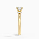 Secret Halo 2mm Diamond Ring Yellow Gold 18k Round Engagement Ring
