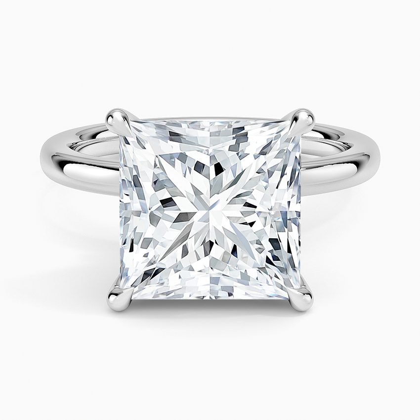 Secret Halo 2mm Diamond Ring Platinum Princess Engagement Ring