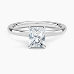 Secret Halo 2mm Diamond Ring Platinum Radiant Engagement Ring