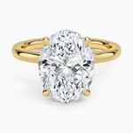 Secret Halo 2mm Diamond Ring Yellow Gold 18k Oval Engagement Ring