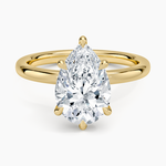 Secret Halo 2mm Diamond Ring Yellow Gold 18k Pear Engagement Ring