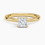 Secret Halo 2mm Diamond Ring Yellow Gold 18k Princess Engagement Ring