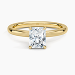 Secret Halo 2mm Diamond Ring Yellow Gold 18k Radiant Engagement Ring