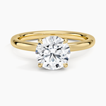 Secret Halo 2mm Diamond Ring Yellow Gold 18k Round Engagement Ring