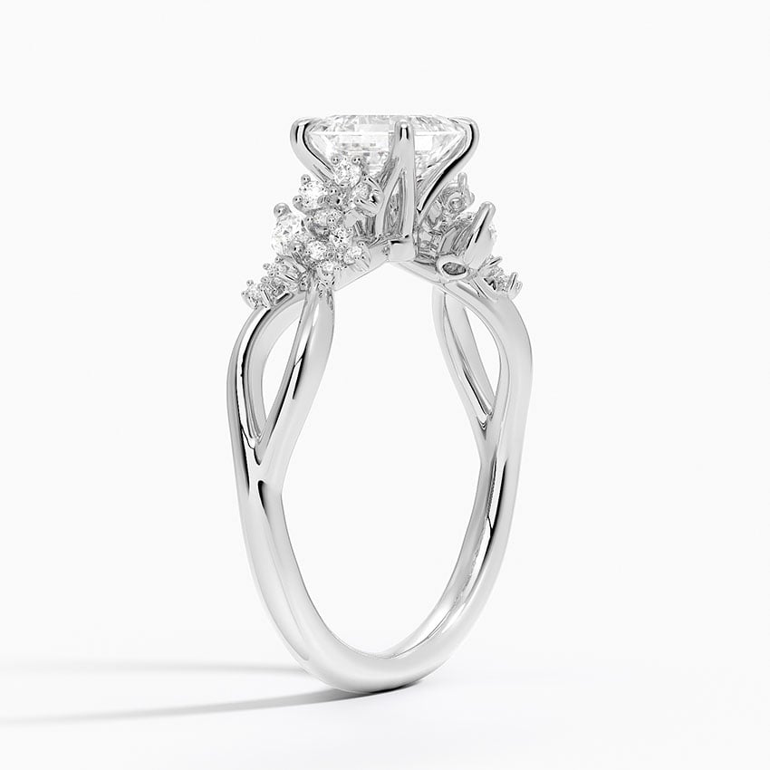 Summer Blossom Diamond Ring (1/4 ct. tw.) Platinum Asscher Engagement Ring
