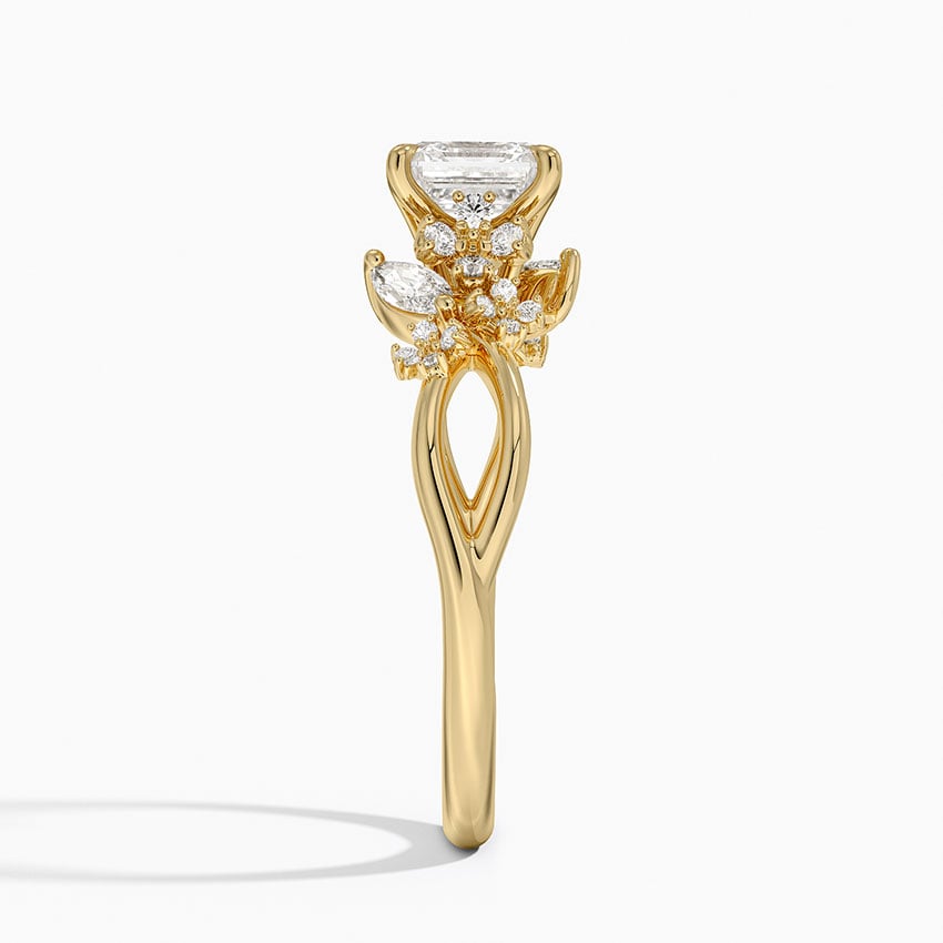 Summer Blossom Diamond Ring (1/4 ct. tw.) Yellow Gold 18k Asscher Engagement Ring