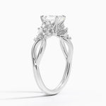 Summer Blossom Diamond Ring (1/4 ct. tw.) Platinum Emerald Engagement Ring