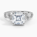 Summer Blossom Diamond Ring (1/4 ct. tw.) Platinum Asscher Engagement Ring