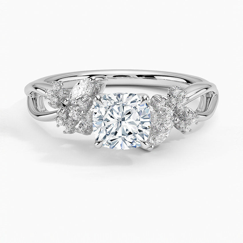 Summer Blossom Diamond Ring (1/4 ct. tw.) Platinum Cushion Engagement Ring