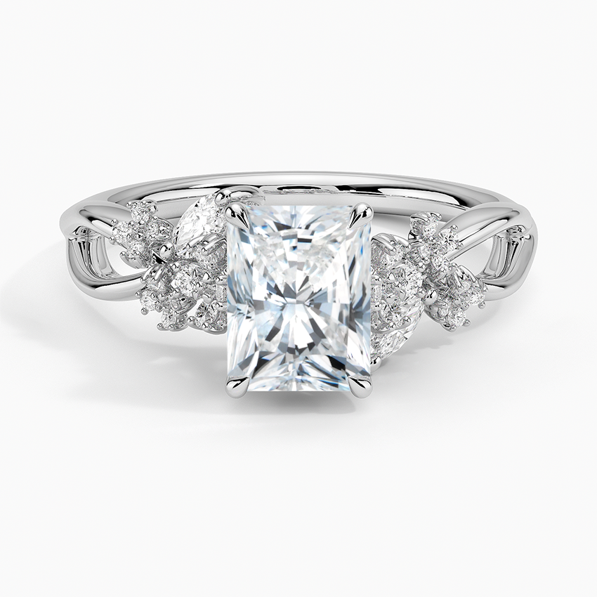 Summer Blossom Diamond Ring (1/4 ct. tw.) Platinum Radiant Engagement Ring