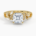 Summer Blossom Diamond Ring (1/4 ct. tw.) Yellow Gold 18k Asscher Engagement Ring