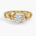 Summer Blossom Diamond Ring (1/4 ct. tw.) Yellow Gold 18k Oval Engagement Ring