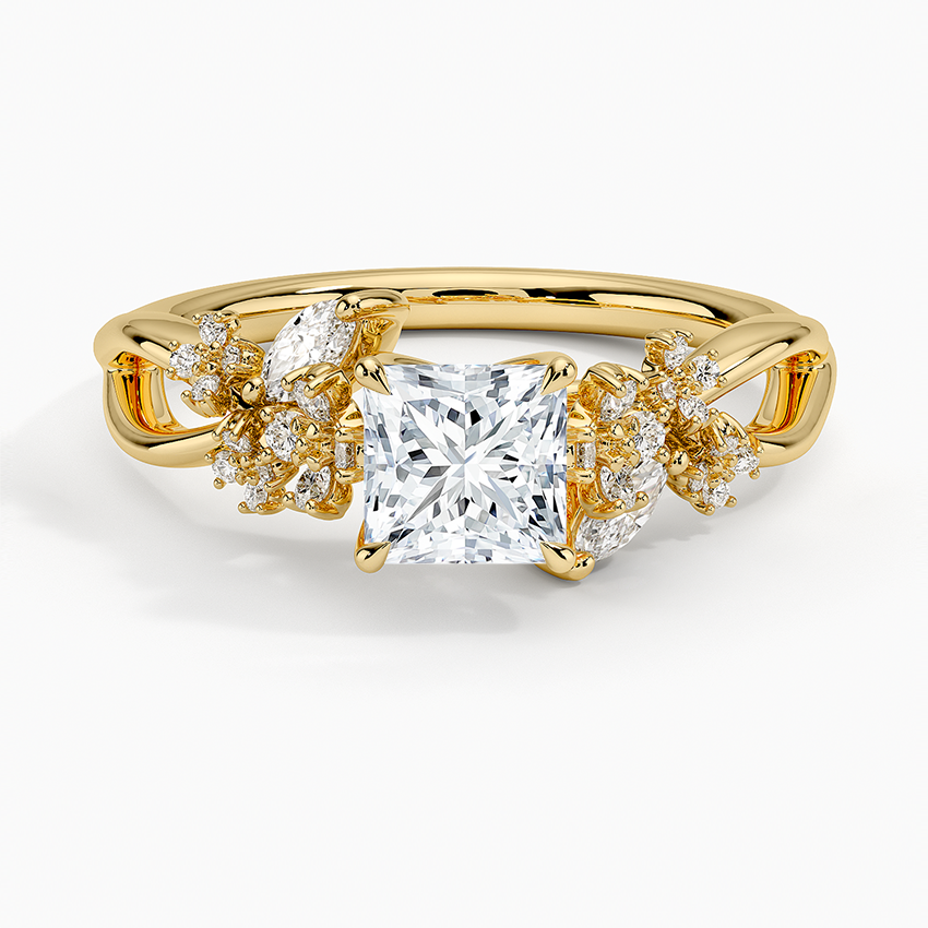 Summer Blossom Diamond Ring (1/4 ct. tw.) Yellow Gold 18k Princess Engagement Ring