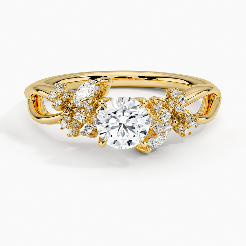 Summer Blossom Diamond Ring (1/4 ct. tw.) Yellow Gold 18k Round Engagement Ring