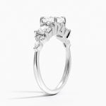 Luxe Nadia Three Stone Diamond Ring Platinum Asscher Engagement Ring