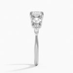 Luxe Nadia Three Stone Diamond Ring Platinum Asscher Engagement Ring