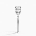 Luxe Nadia Three Stone Diamond Ring Platinum Cushion Engagement Ring