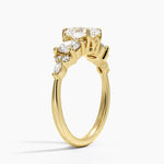 Luxe Nadia Three Stone Diamond Ring Yellow Gold 18k Oval Engagement Ring