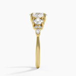 Luxe Nadia Three Stone Diamond Ring Yellow Gold 18k Oval Engagement Ring