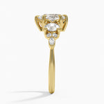 Luxe Nadia Three Stone Diamond Ring Yellow Gold 18k Pear Engagement Ring