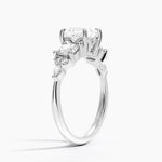 Luxe Nadia Three Stone Diamond Ring Platinum Princess Engagement Ring