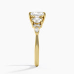 Luxe Nadia Three Stone Diamond Ring Yellow Gold 18k Radiant Engagement Ring