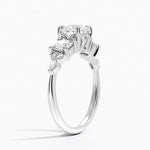 Luxe Nadia Three Stone Diamond Ring Platinum Round Engagement Ring