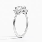 Princess Cut Three Stone Diamond Ring Platinum Pear Engagement Ring