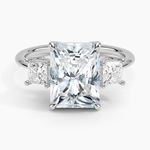 Princess Cut Three Stone Diamond Ring Platinum Radiant Engagement Ring