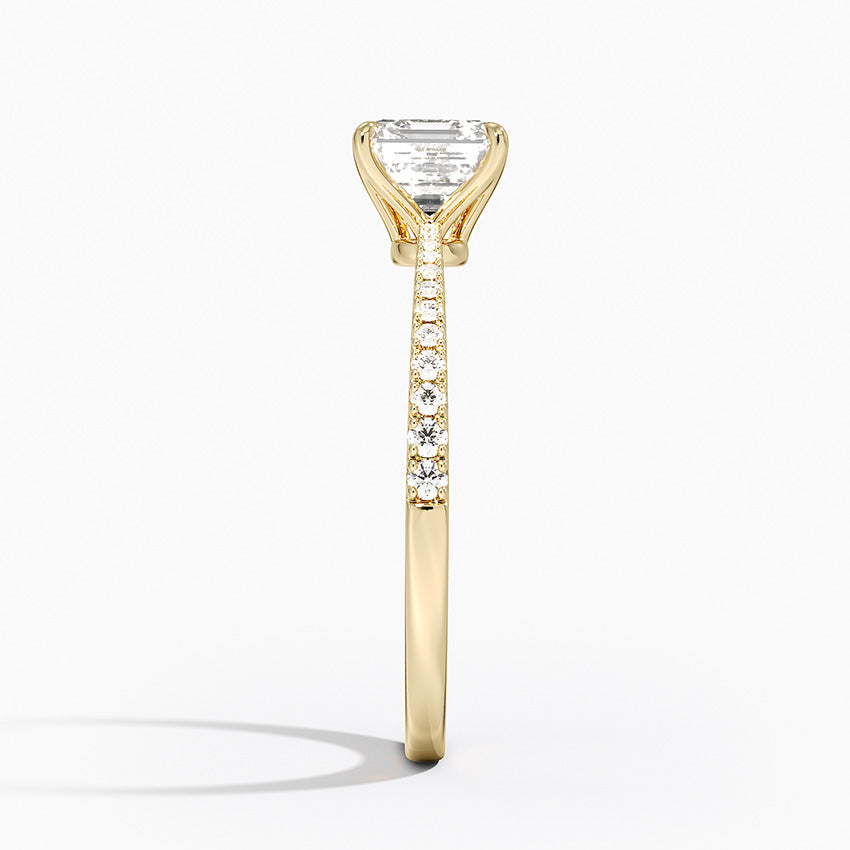 Elena Diamond Ring Yellow Gold 18k Asscher Engagement Ring