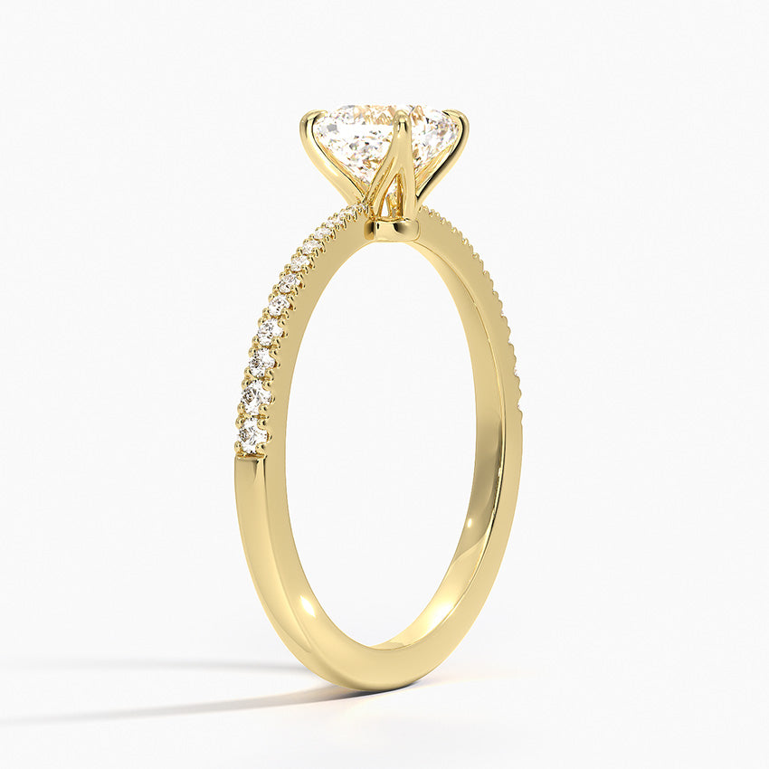 Elena Diamond Ring Yellow Gold 18k Cushion Engagement Ring