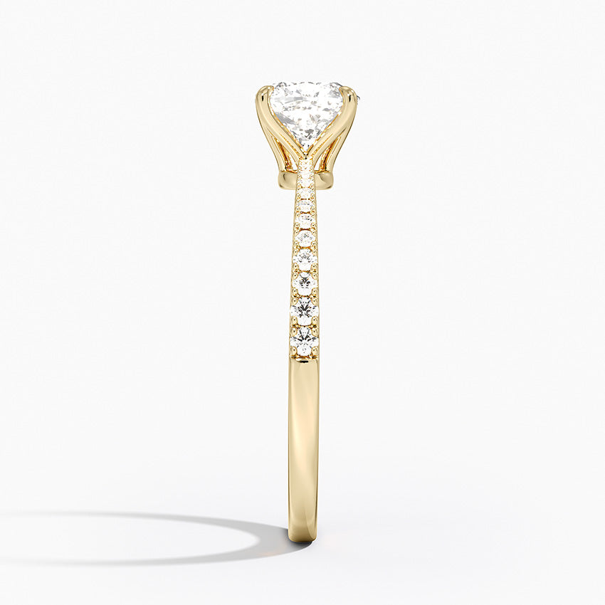 Elena Diamond Ring Yellow Gold 18k Cushion Engagement Ring