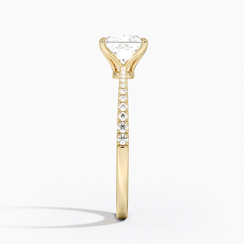 Elena Diamond Ring Yellow Gold 18k Princess Engagement Ring