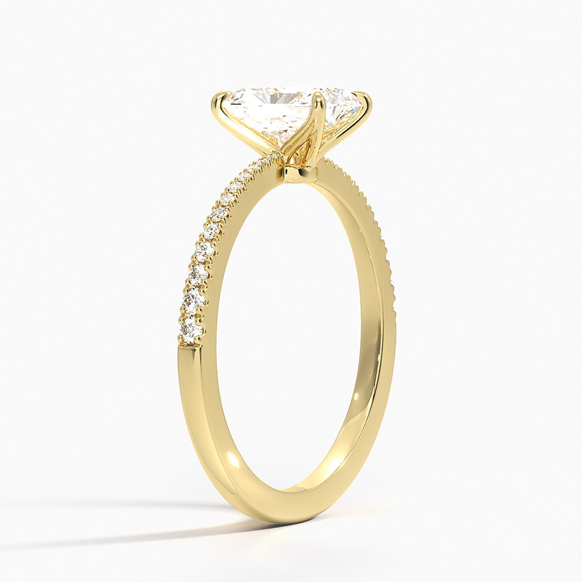 Elena Diamond Ring Yellow Gold 18k Radiant Engagement Ring