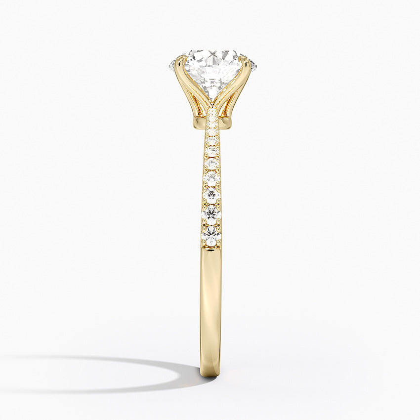 Elena Diamond Ring Yellow Gold 18k Round Engagement Ring