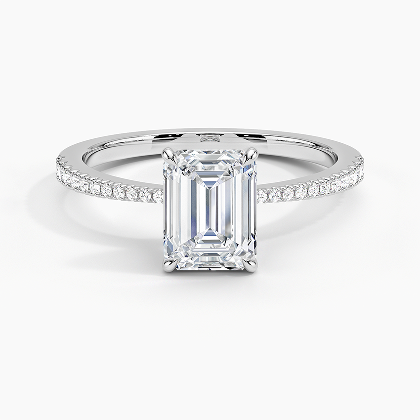 Elena Diamond Ring Platinum Emerald Engagement Ring