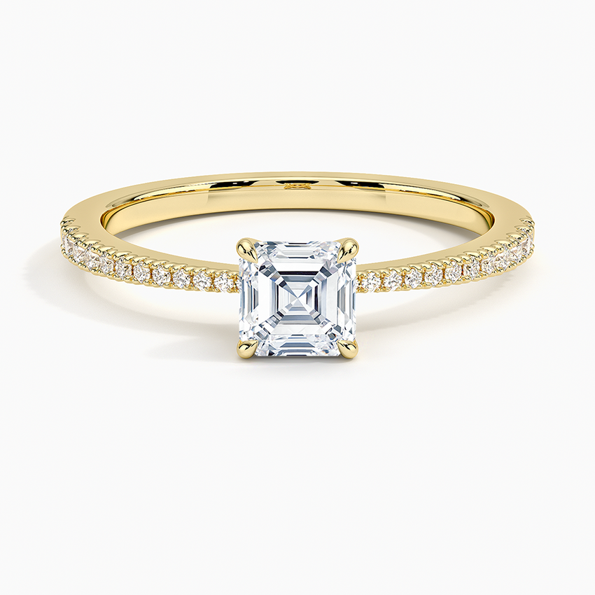 Elena Diamond Ring Yellow Gold 18k Asscher Engagement Ring
