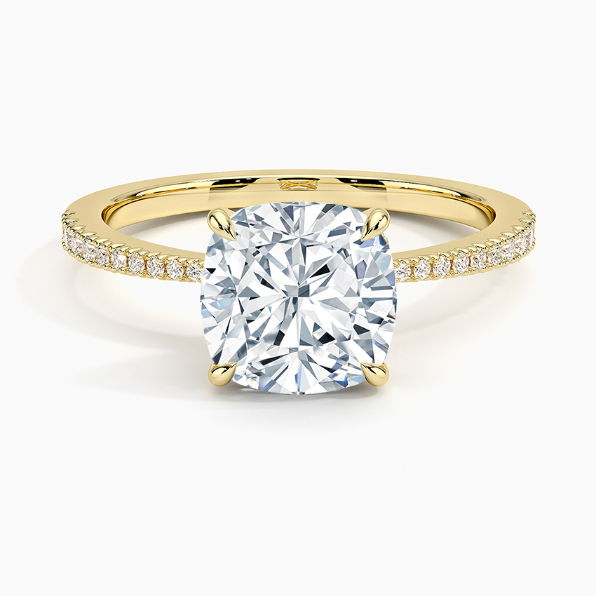 Elena Diamond Ring Yellow Gold 18k Cushion Engagement Ring